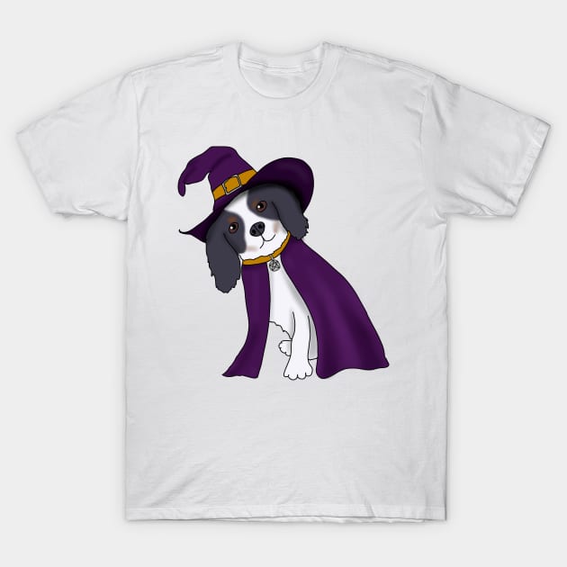 Puppy Witch (tricolor cavalier king charles spaniel) T-Shirt by Becky-Marie